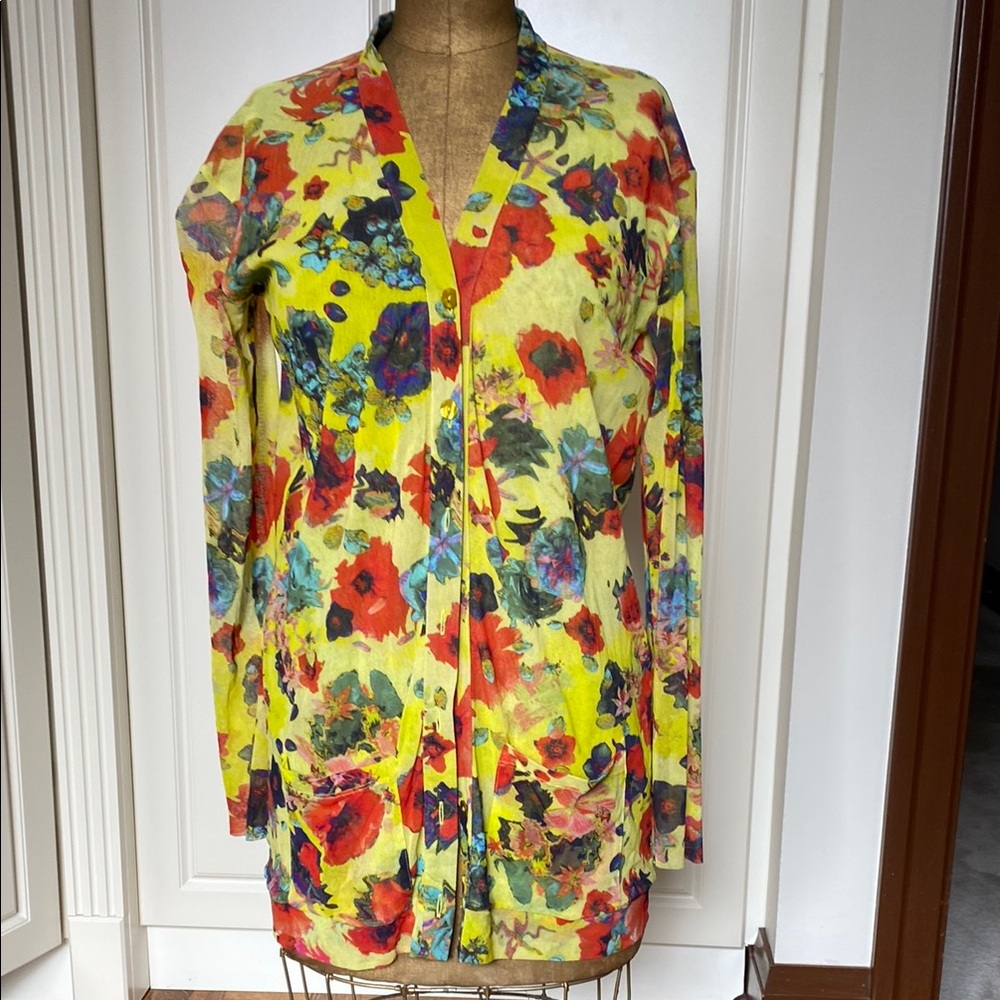 Jean Paul Gaultier Yellow and Red Floral Top..